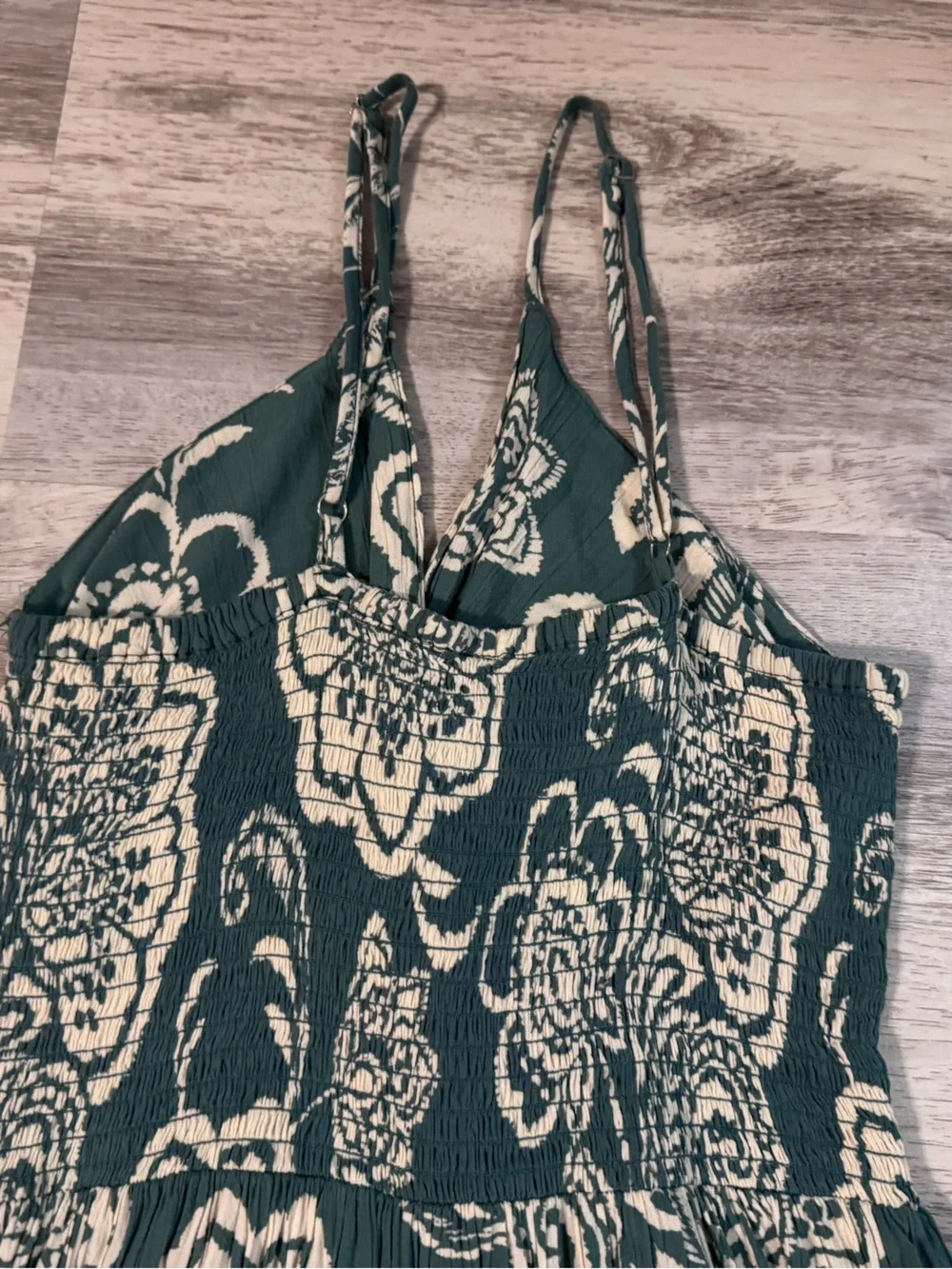 Angie Teal/green and Cream Floral Maxi Dress - Picture 5 of 8